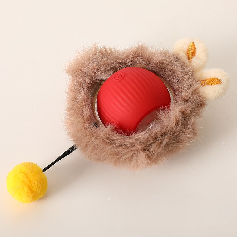 Interaktiver Spielball mit Fell für Katzen