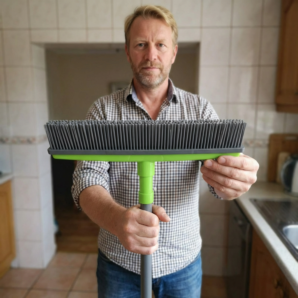 Tierhaar-Entferner Besen mit Teleskopstiel – Für Teppich, Sofa & Tierbetten