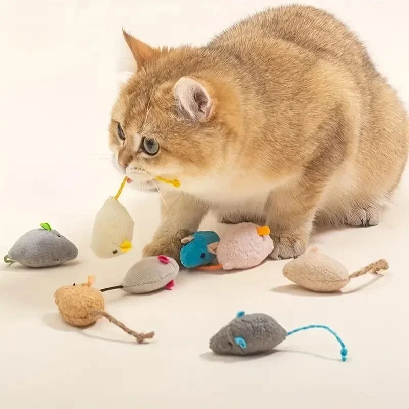 3-teiliges interaktives Plüsch-Ratten-Katzenspielzeug