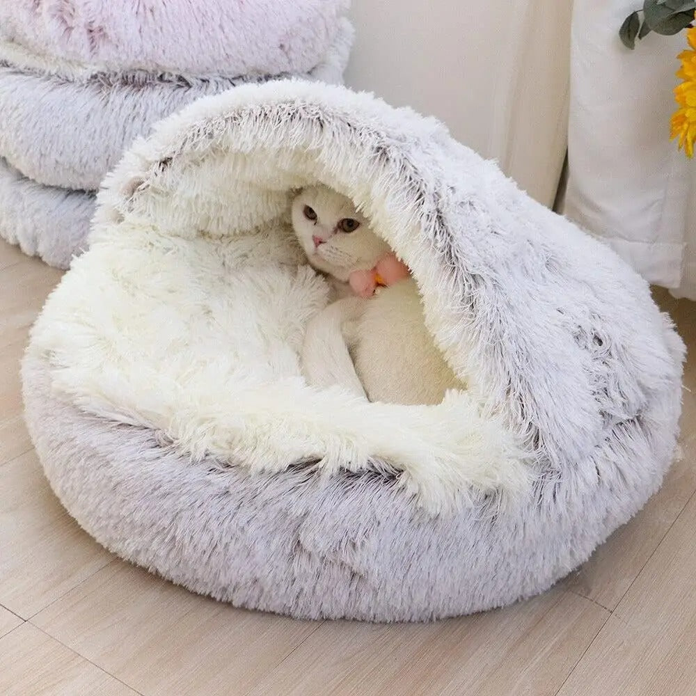 2-in-1 Katzen Kuschelhöhle