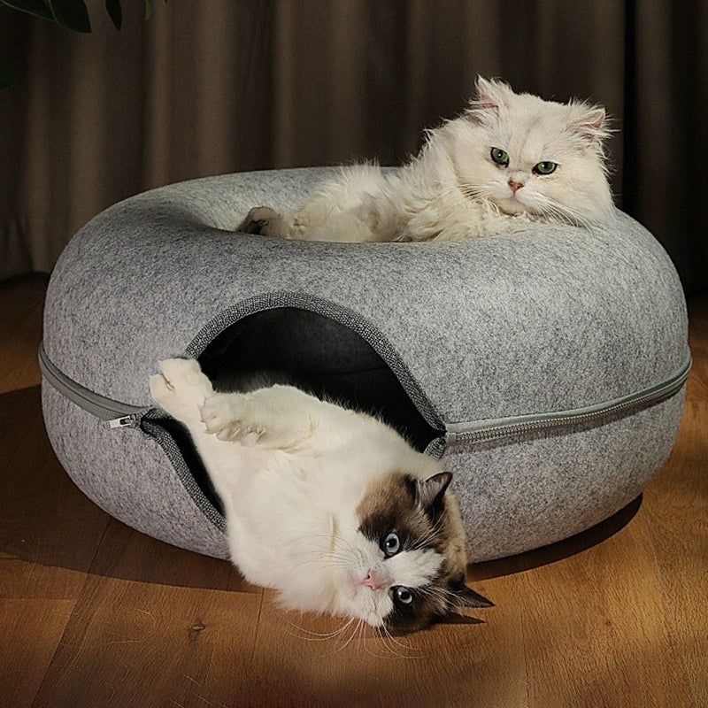 2-in-1 Donut Katzenbett und Höhle