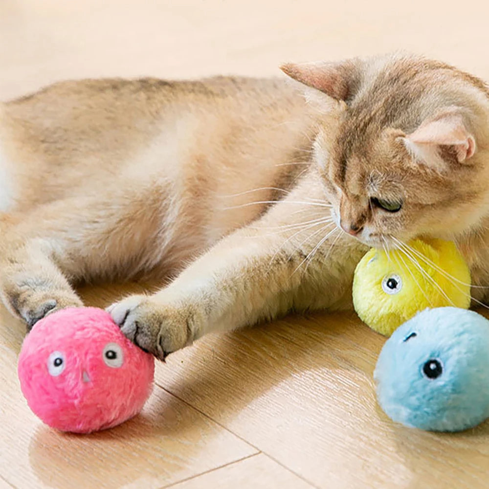 Interaktive Katzen Plüsch Spielbälle mit Tiergeräuschen