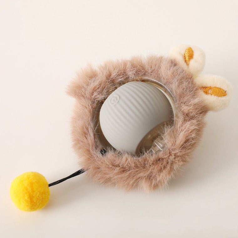 Interaktiver Spielball mit Fell für Katzen
