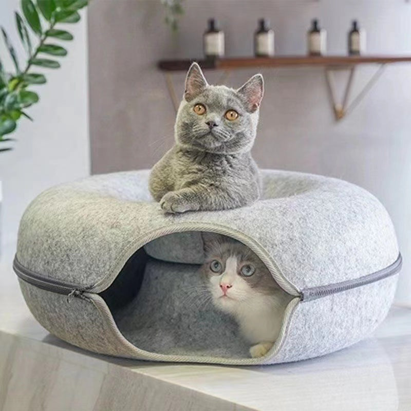 2-in-1 Donut Katzenbett und Höhle
