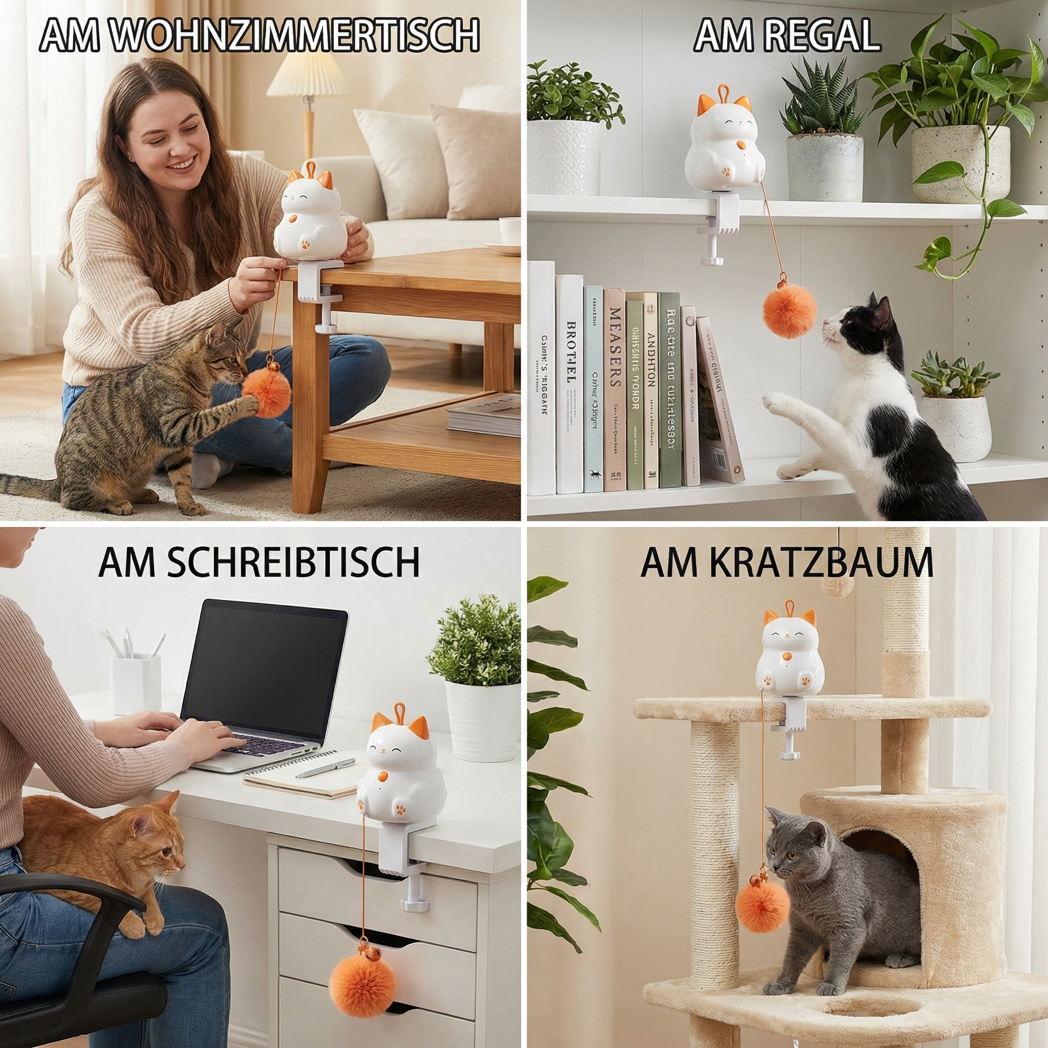 Automatischer Katzen-Spielball mit Liftbewegung – Interaktives Beschäftigungsspielzeug