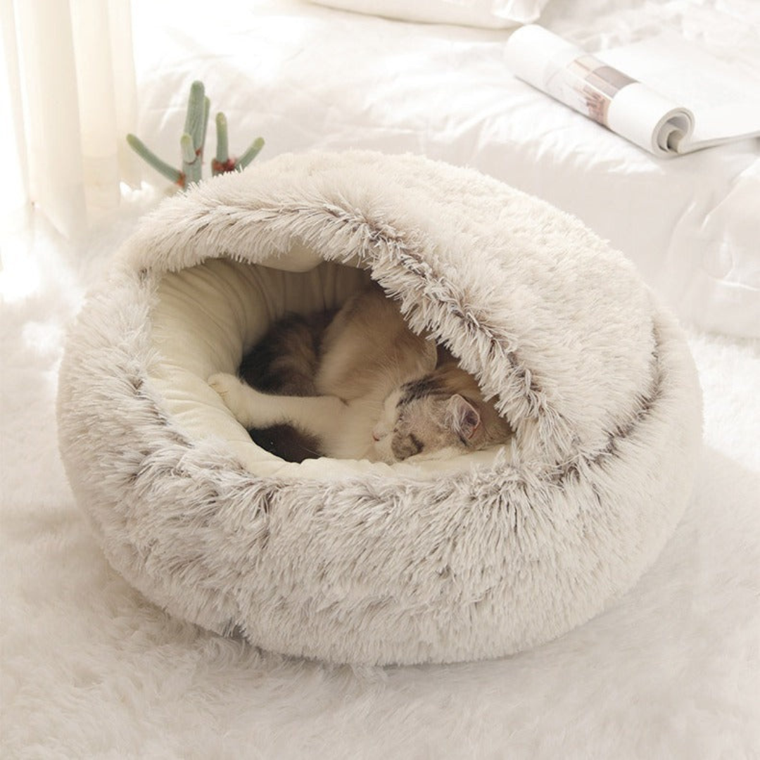2-in-1 Katzen Kuschelhöhle