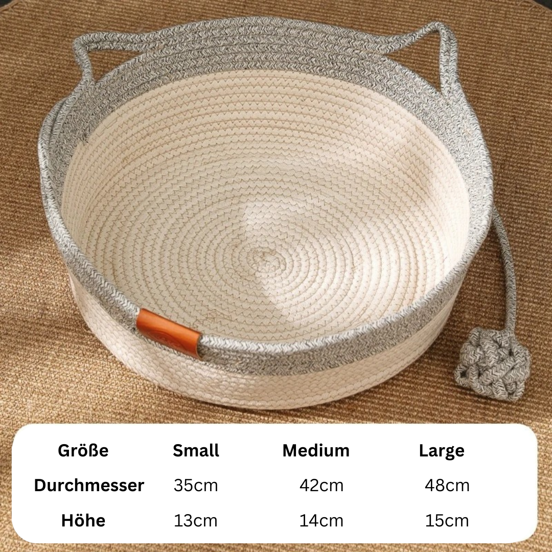 Handgewebtes Baumwollseil-Katzenbett