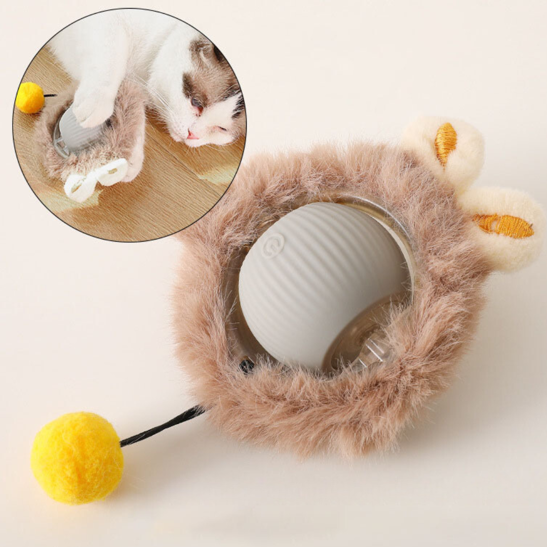 Interaktiver Spielball mit Fell für Katzen