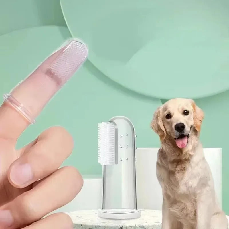 Weiche Finger-Zahnbürste für Haustiere