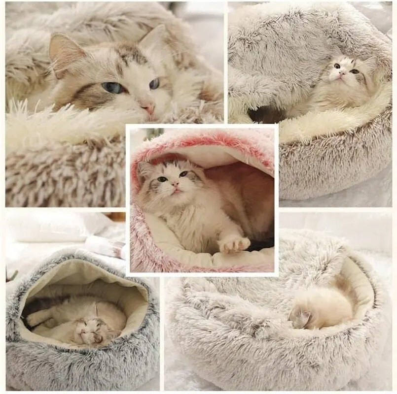 2-in-1 Katzen Kuschelhöhle